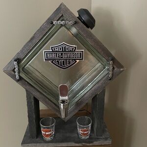 Harley-Davidson Black and Silver Beverage Dispenser with Logo